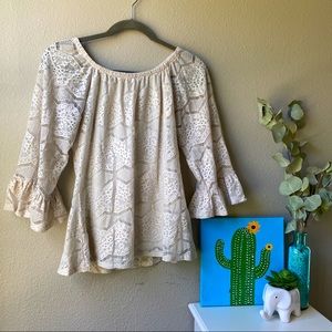 Cream Flowing Blouse
